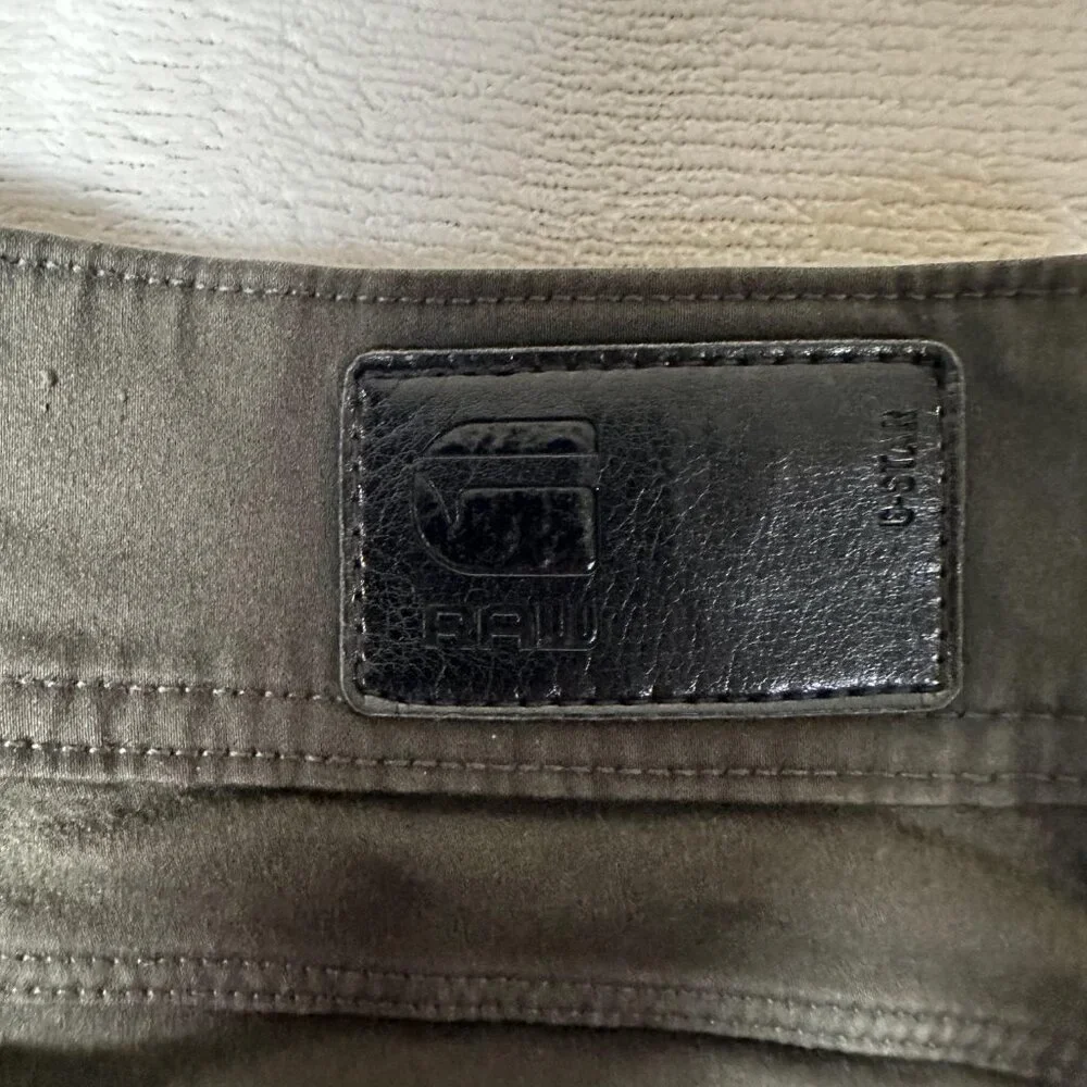 G Star Raw Jeans Women Size W25 L32 Olive Green Skinny 100% Cotton 5-Pockets GUC - Picture 12 of 12